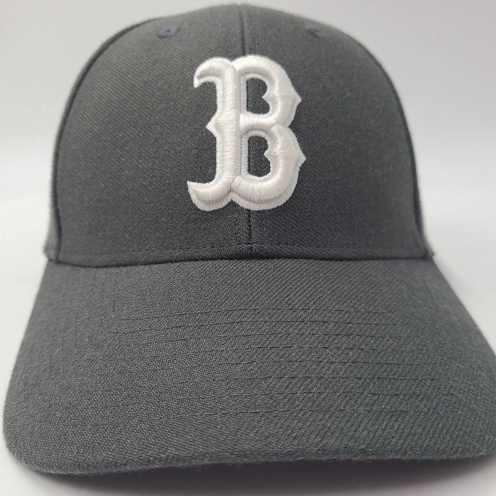 Boston Red Sox Hat Adjustable 47 Brand Gray White‎ MLB Baseball Wool Blend Men